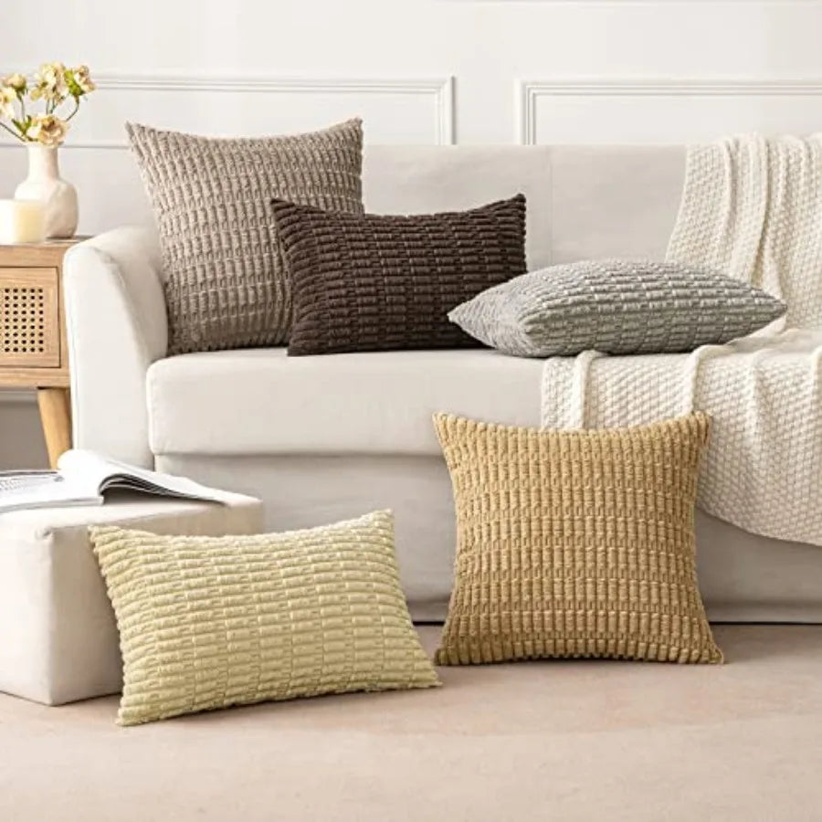 Pack of 2 Corduroy Throw Pillow Covers 18x18