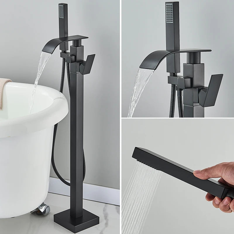 Floor Standing Bathtub Faucet with Shower Set