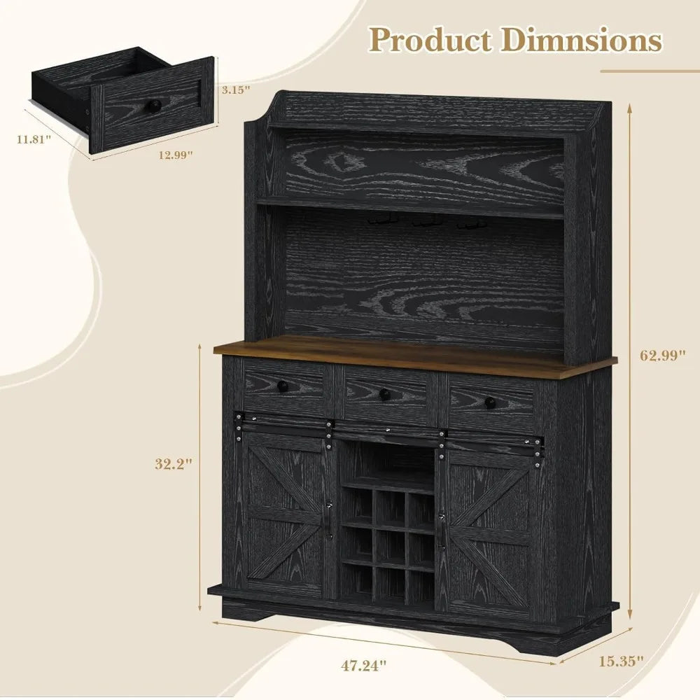 Farmhouse 63" Coffee Bar Cabinet