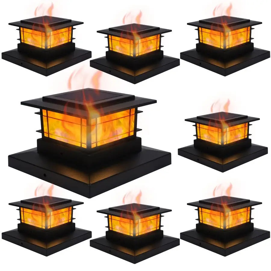 8 Pack Solar Post Cap Lights