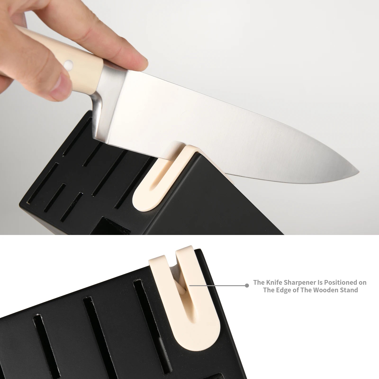 16 Piece Black and White Steel Knife Set