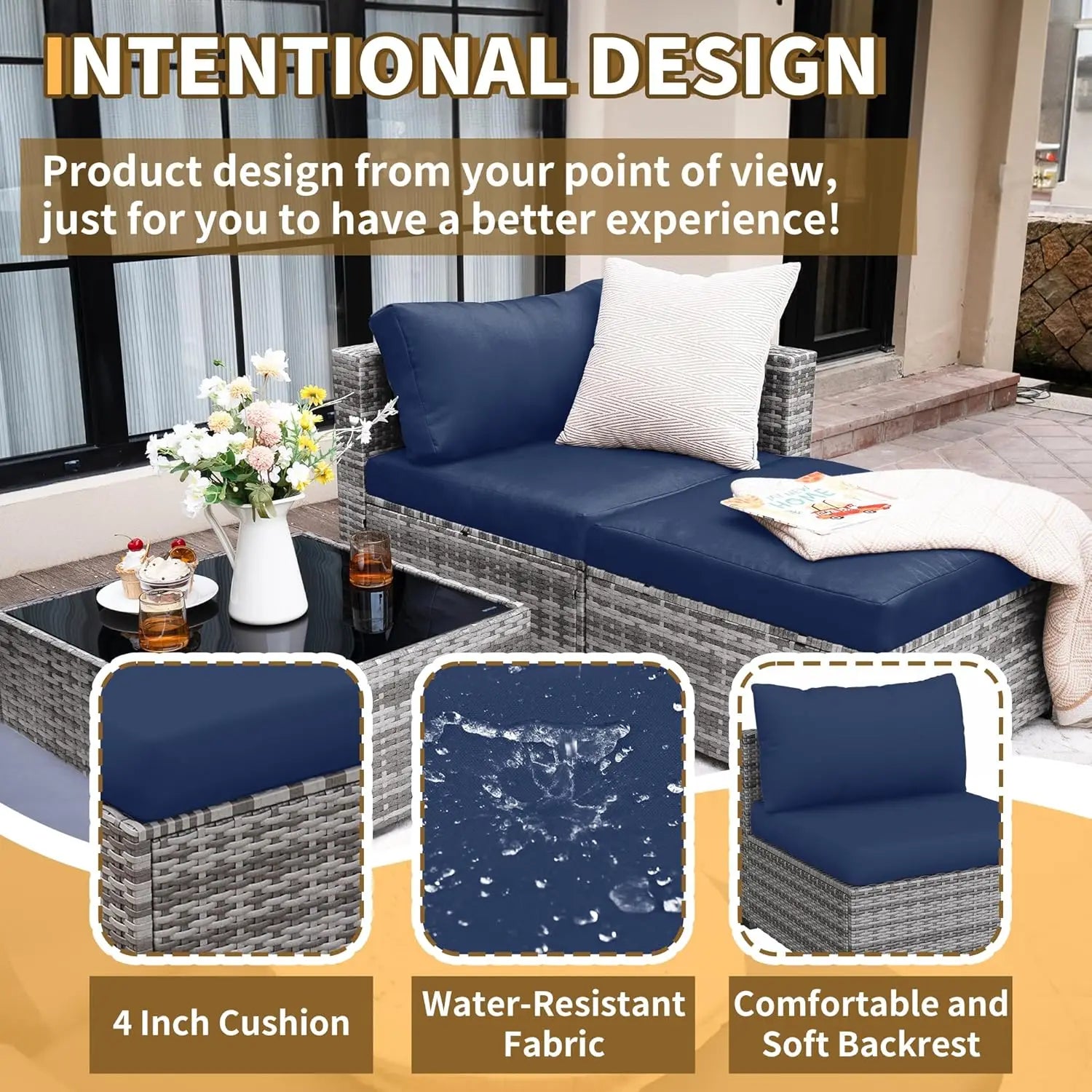 5 Piece Patio Furniture Set