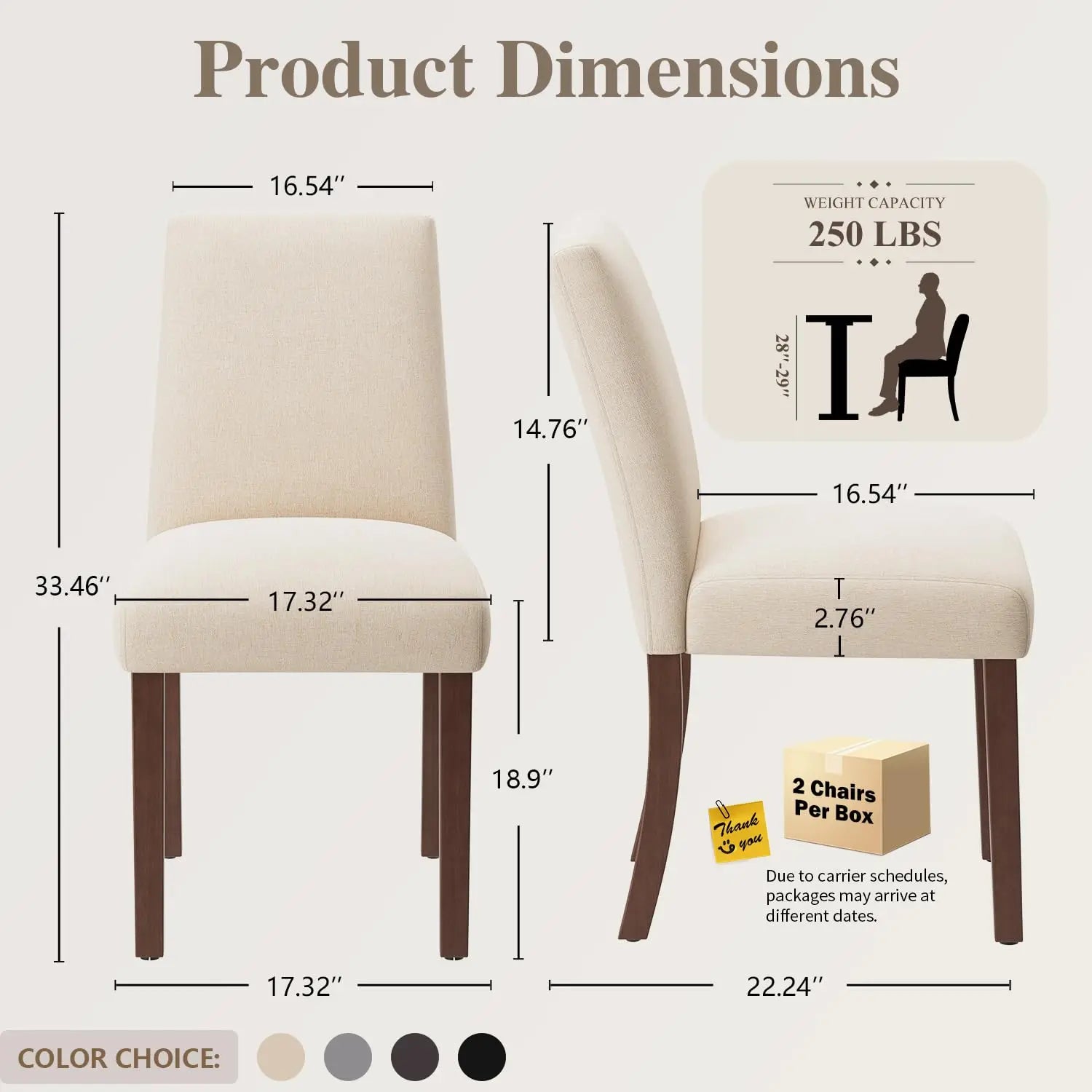 Farmhouse Dining Chairs Set of 6