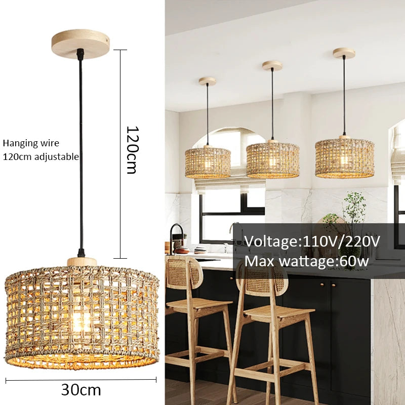 Wicker Rattan Pendant Lamp