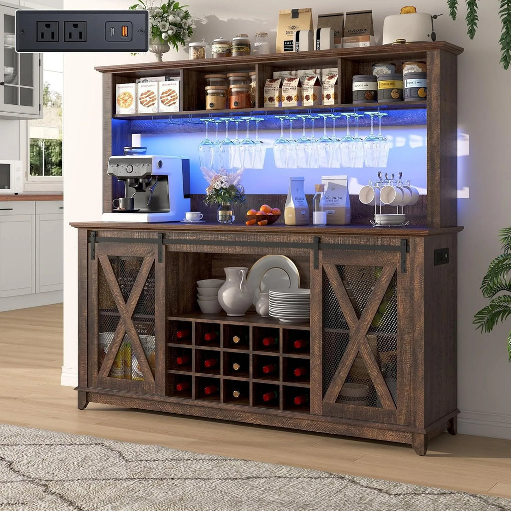 Farmhouse Coffee Wine Buffet Cabinet