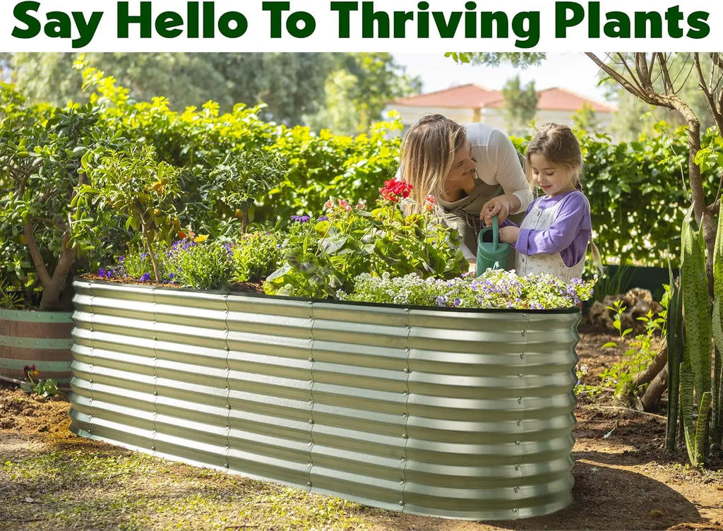 6x2x2ft Galvanized Raised Garden Bed