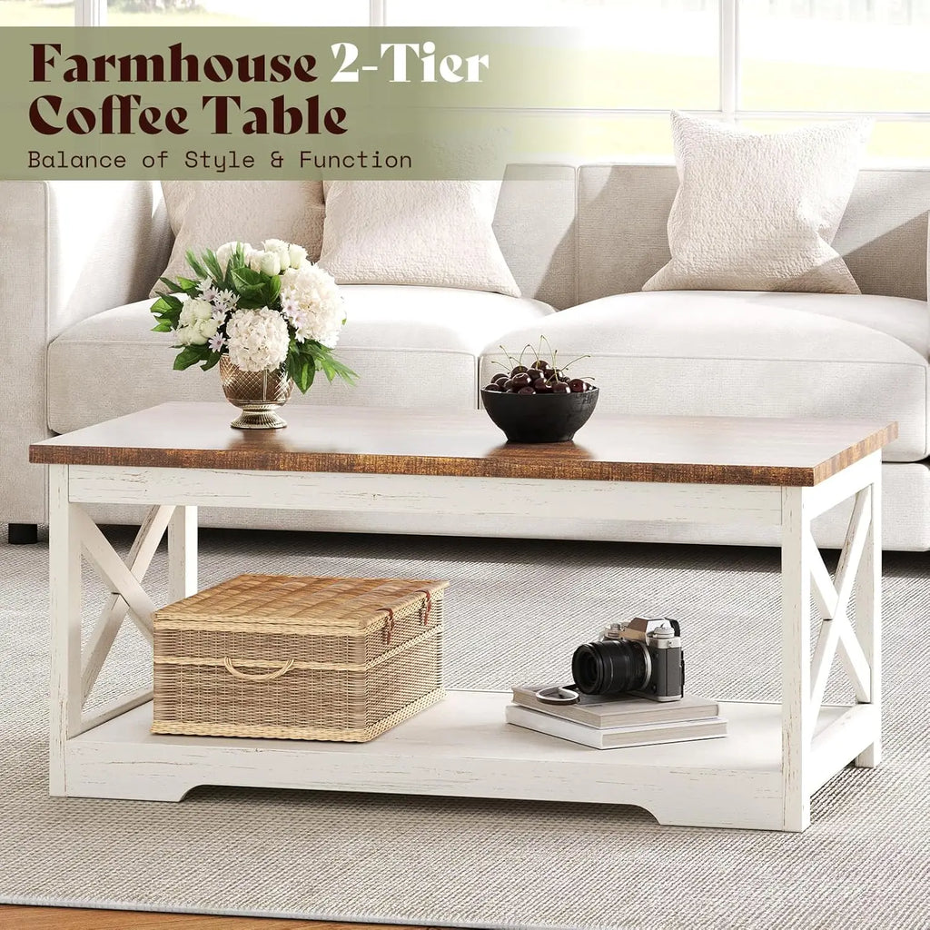 3-Piece Farmhouse Coffee & End Table Set