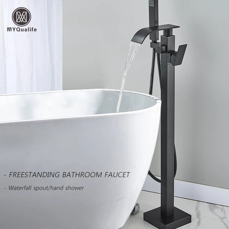 Floor Standing Bathtub Faucet with Shower Set