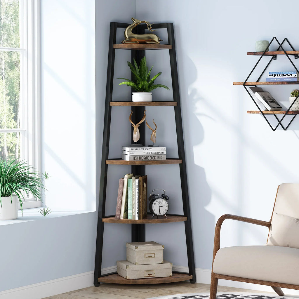 Corner Wood Book Shelf