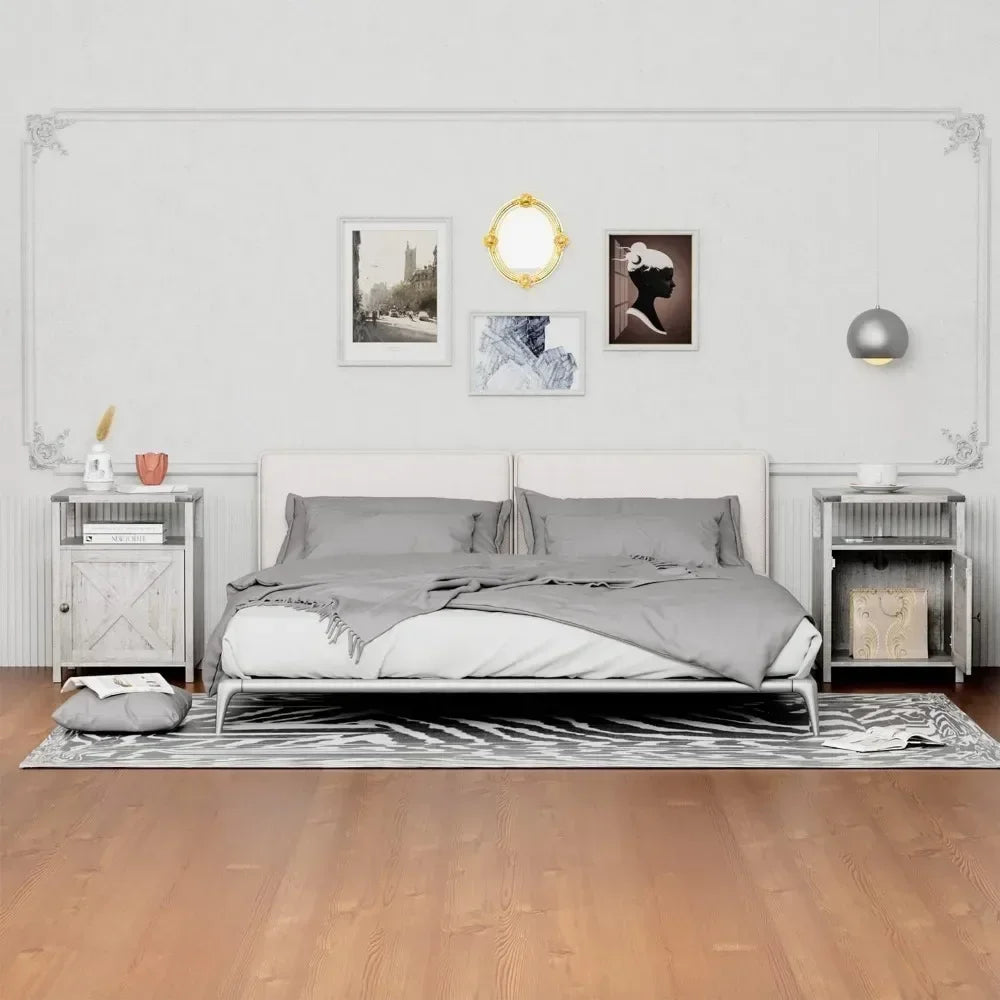 New-Farmhouse Nightstand Set Of 2