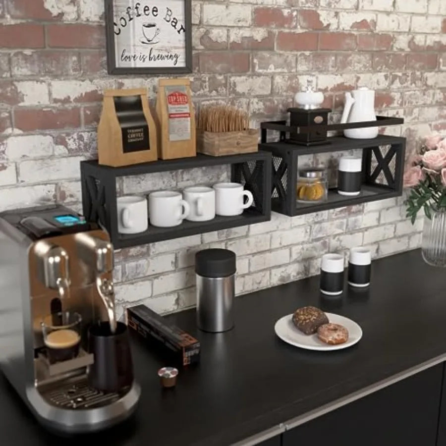 Floating Shelves with Guardrail