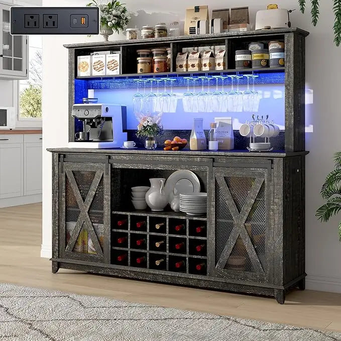 Farmhouse Coffee Wine Buffet Cabinet