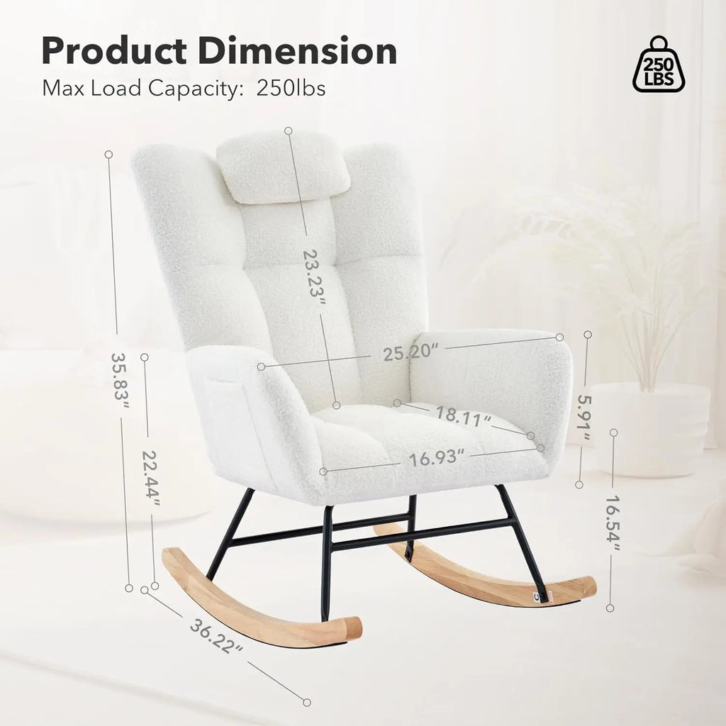 High Back Nursery Rocking Chair
