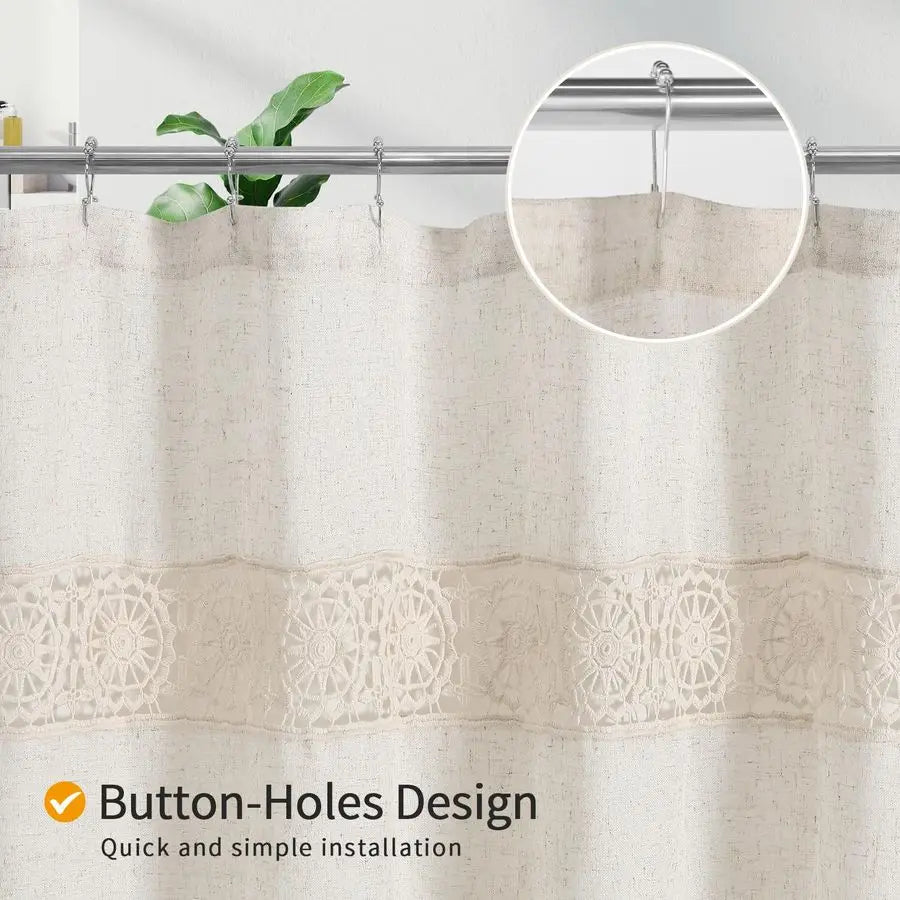 Long Farmhouse Shower Curtain Set