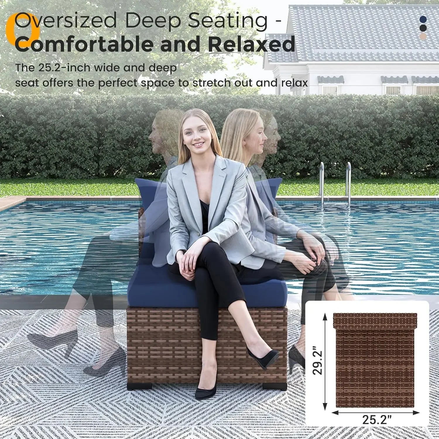 8 Pc Furniture Set with Fire Pit Table