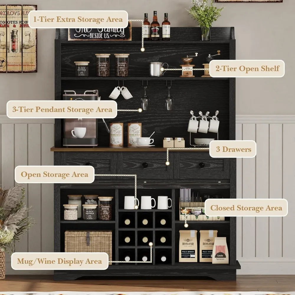 Farmhouse 63" Coffee Bar Cabinet