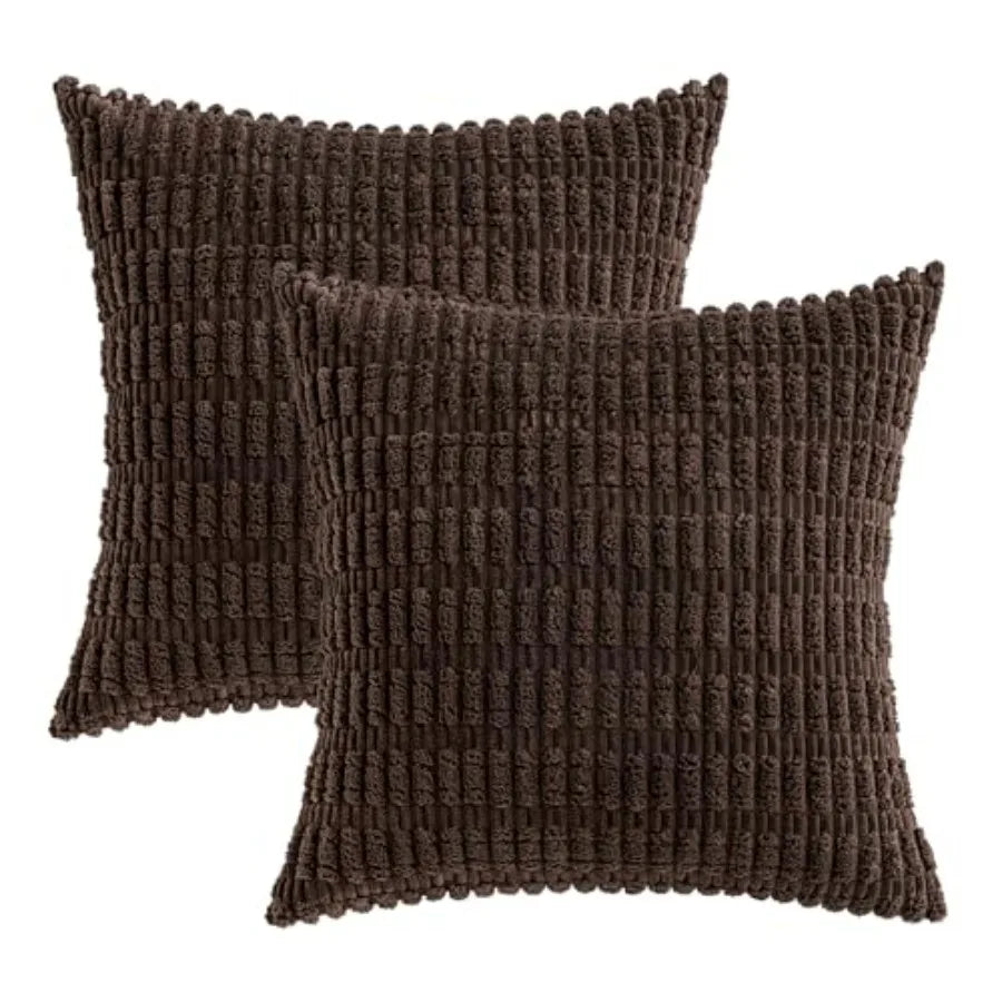 Pack of 2 Corduroy Throw Pillow Covers 18x18