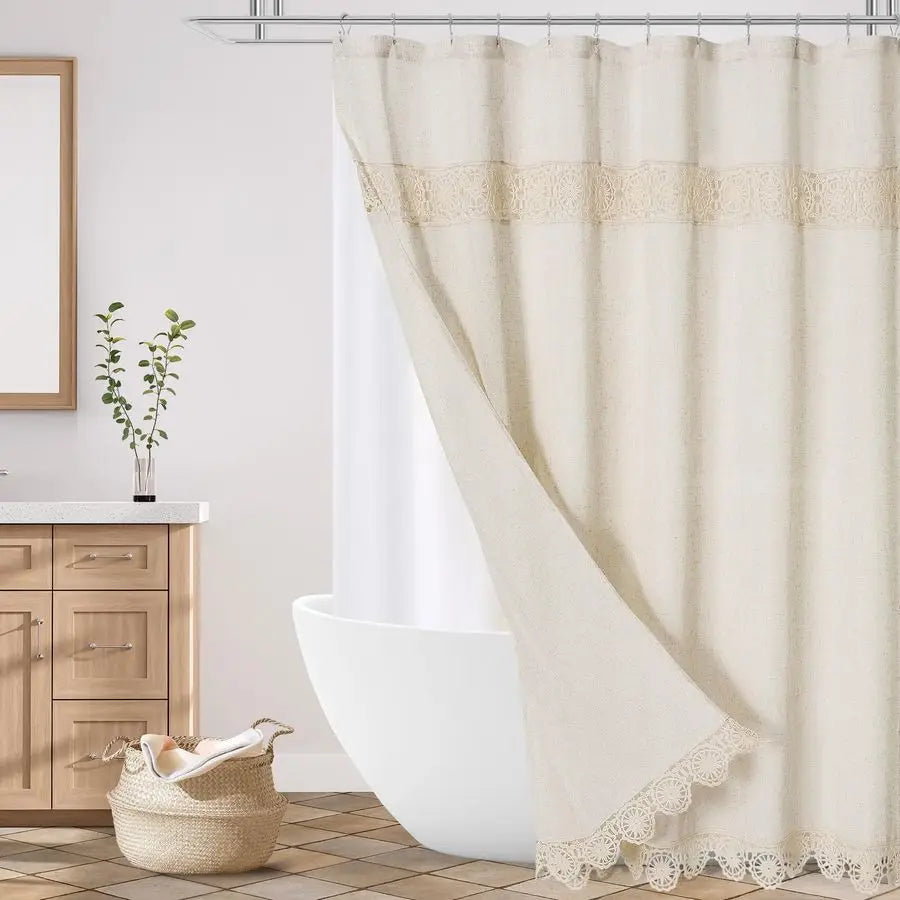 Long Farmhouse Shower Curtain Set