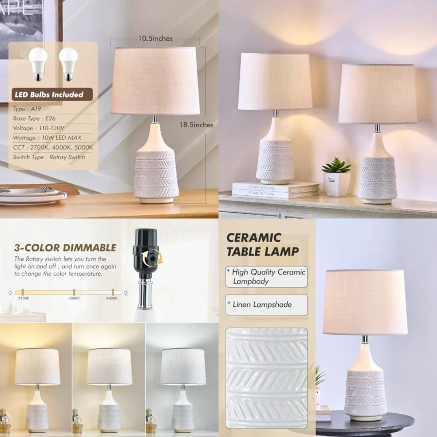 Ceramic Table Lamps Set of 2