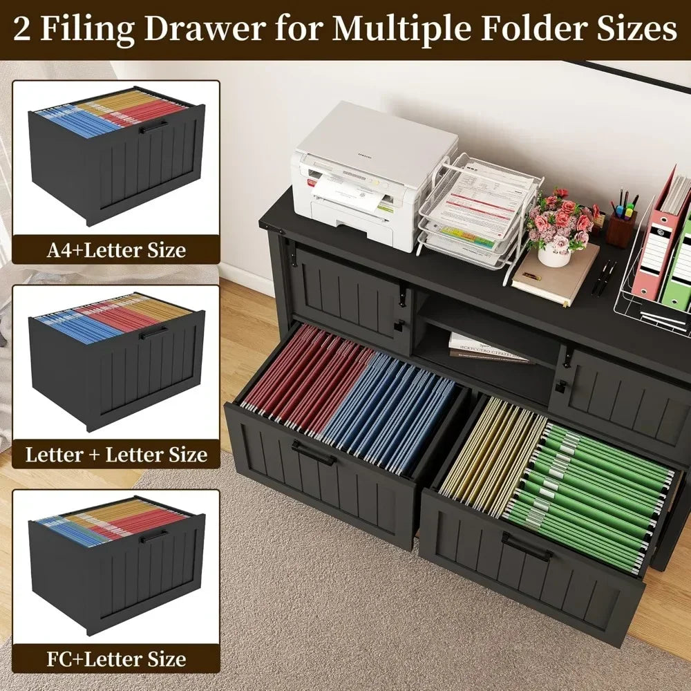 Farmhouse Lateral file cabinet 2 drawer