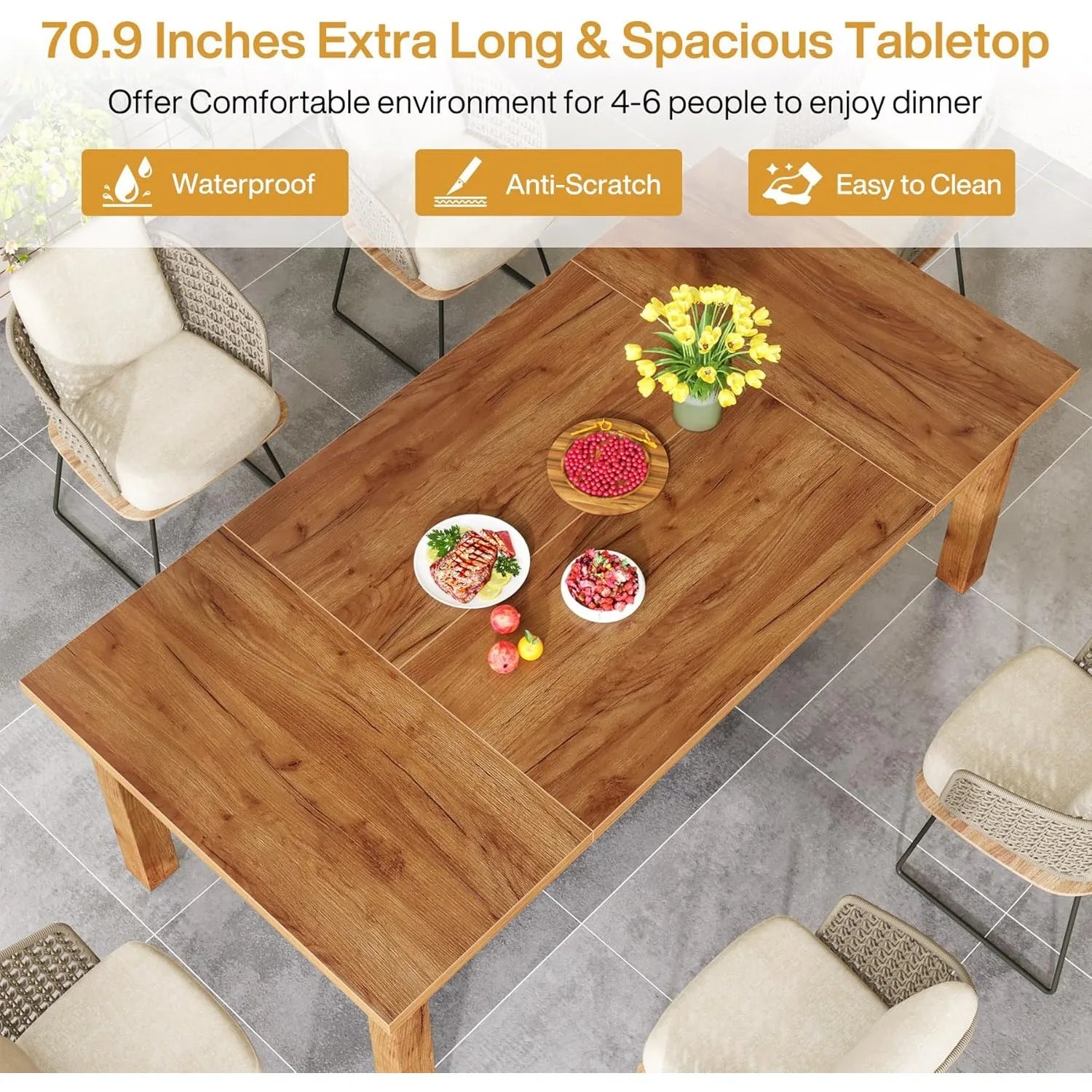 Farmhouse Dining Table for 6-8