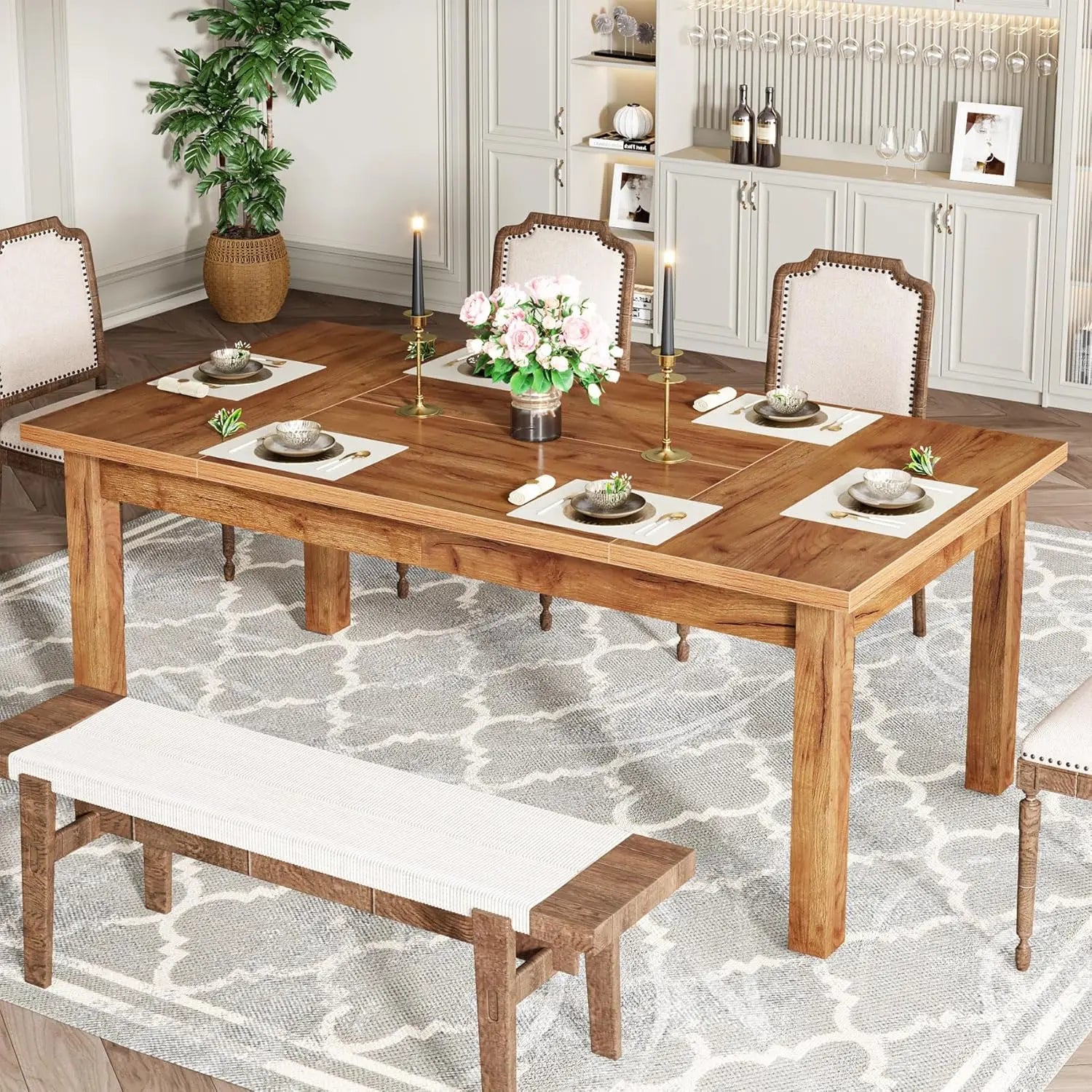 Farmhouse Dining Table for 6-8