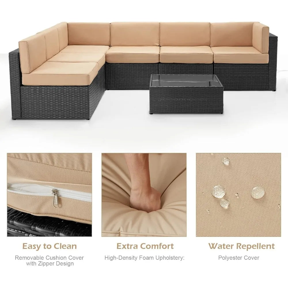 7 Piece Outdoor Patio Furniture Set
