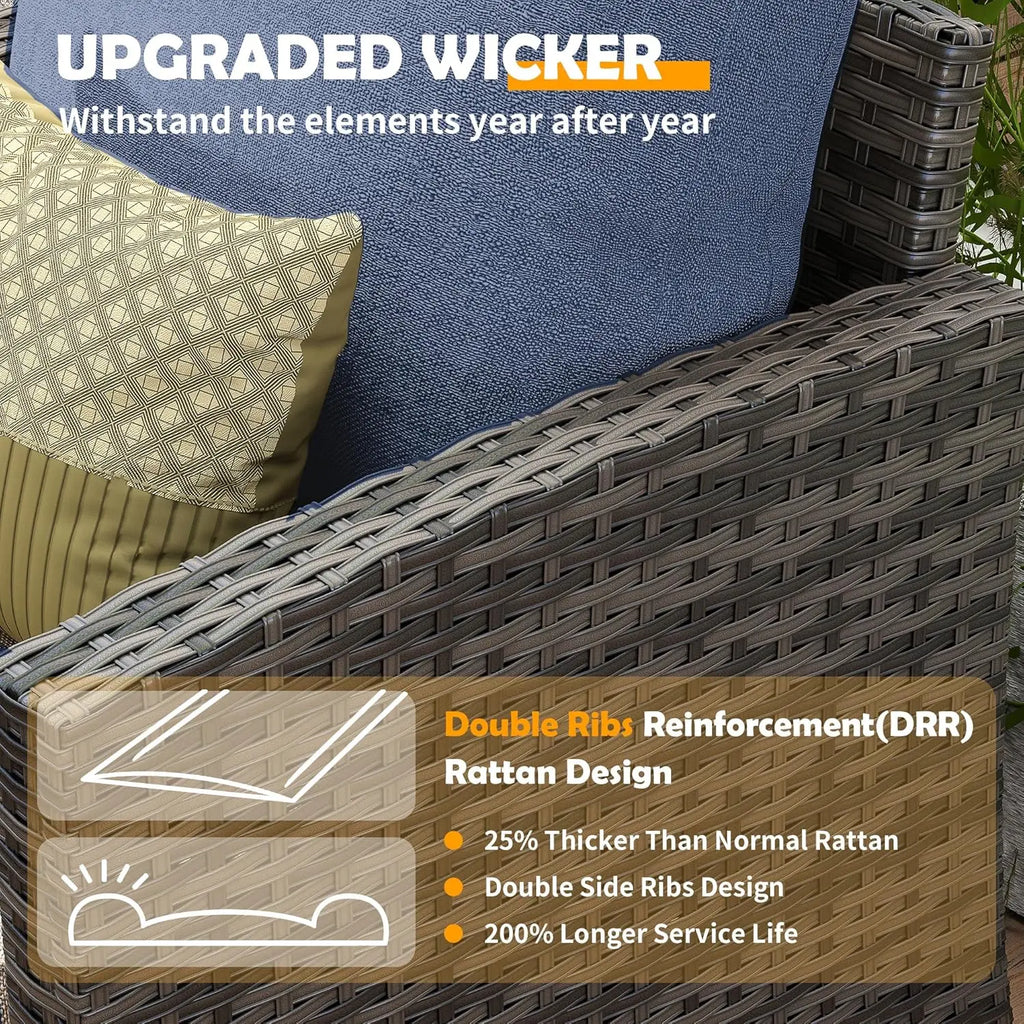 6pc Rattan Sectional Sofa Set