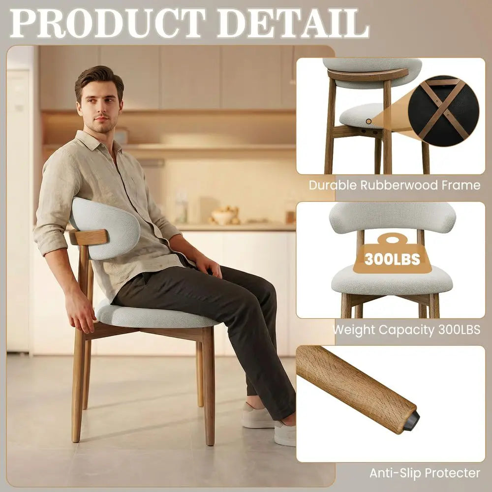 Farmhouse Wooden Dining Chairs Set of 6