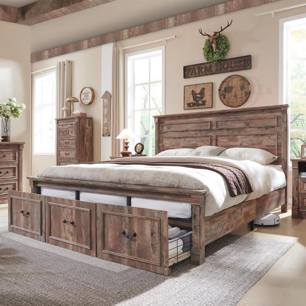 Farmhouse King Size Bed Frame