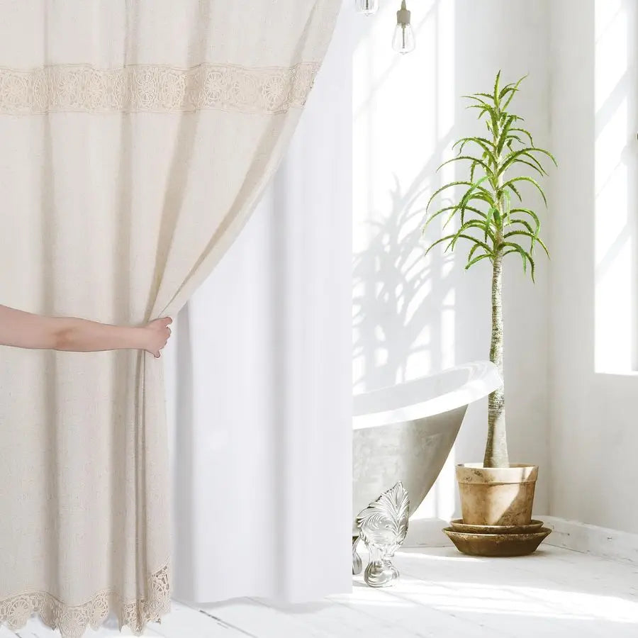 Long Farmhouse Shower Curtain Set
