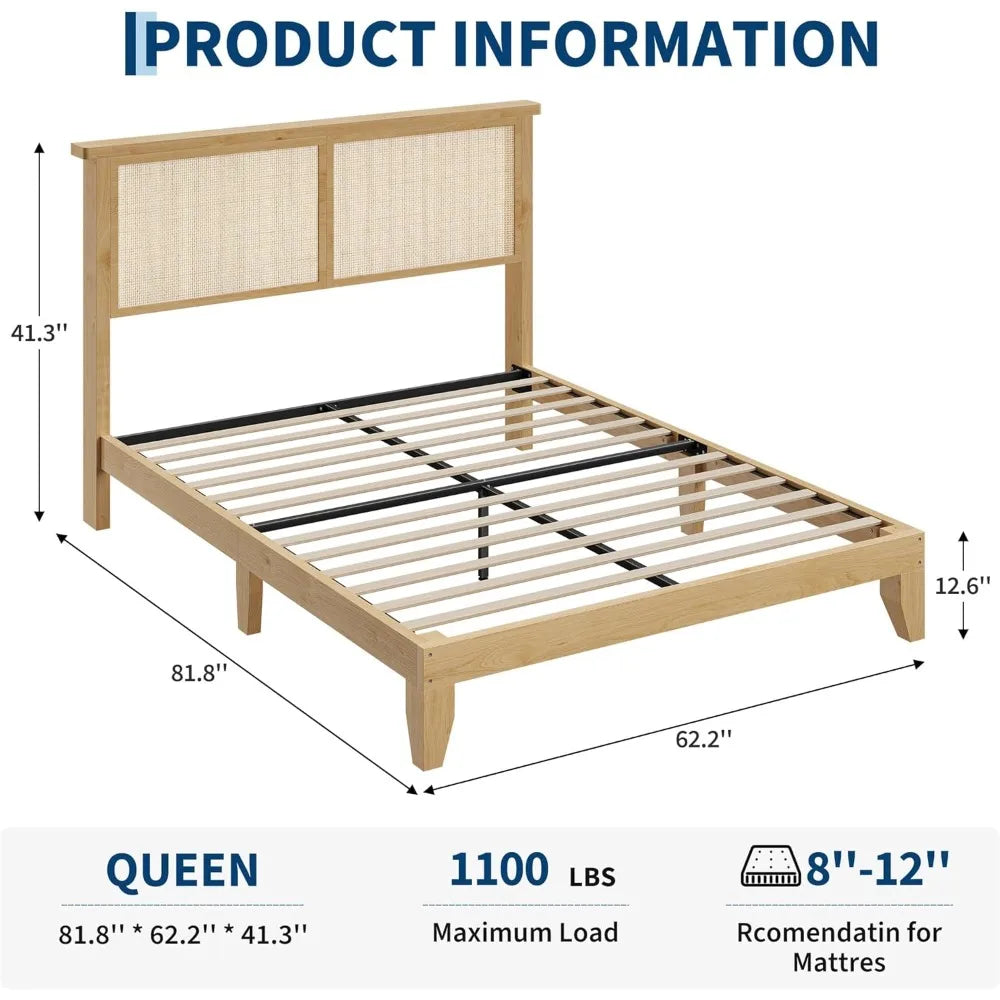 Queen Size Rattan Bed Frame