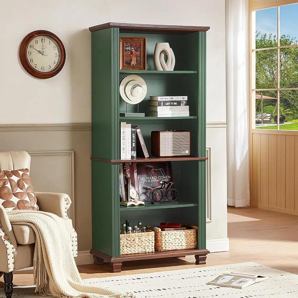 70" Tall 5-Tier Wooden Bookshelf