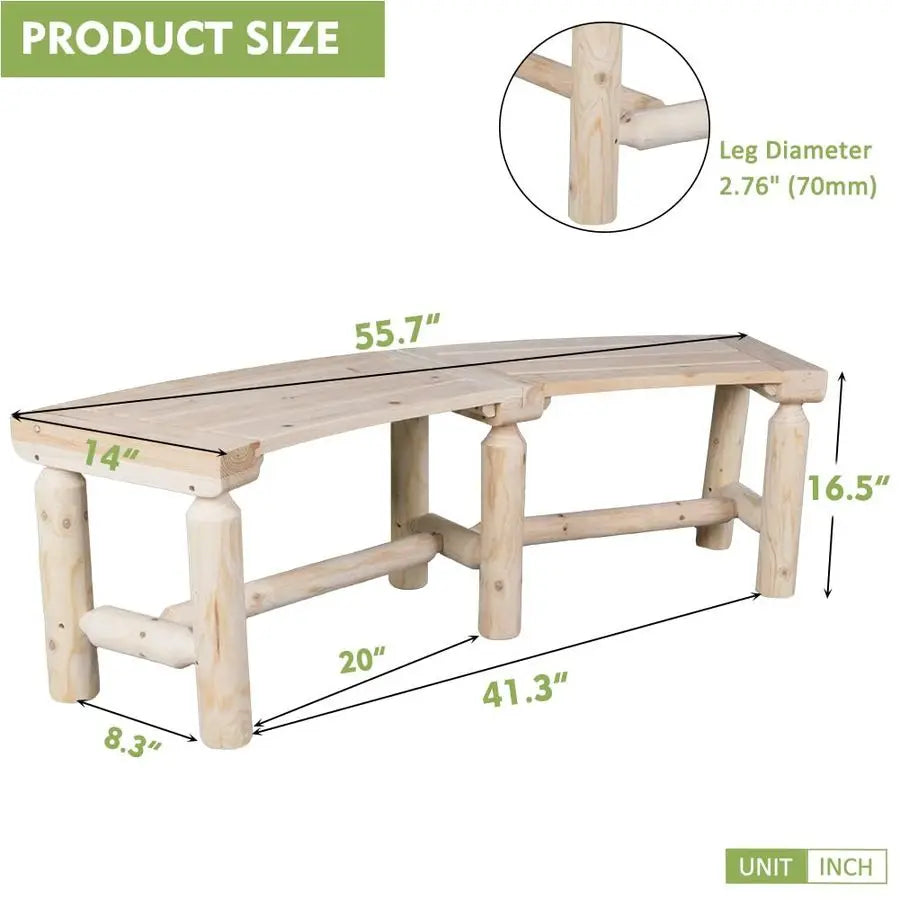 Solid Wood Fire Pit Bench