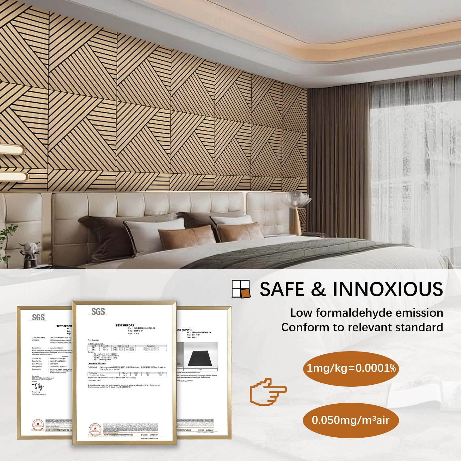 4 Packs Acoustic 3D Wood Slat Wall Panels