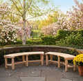 Outdoor Wooden Curved Backless Bench