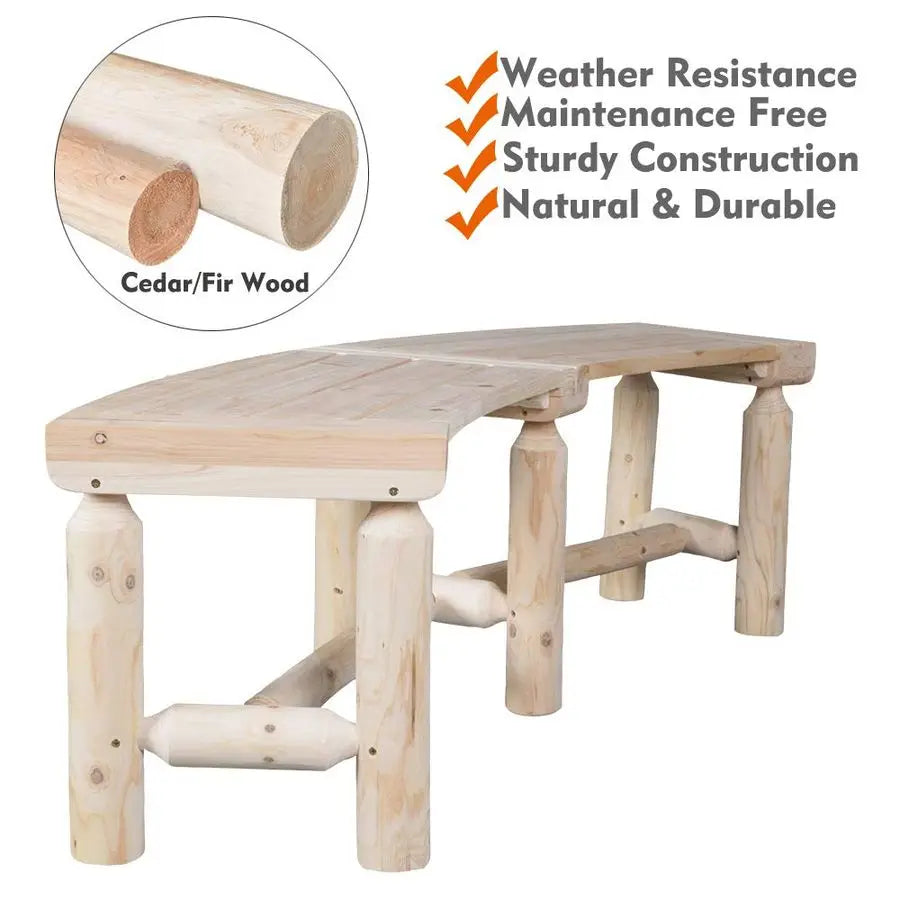 Solid Wood Fire Pit Bench