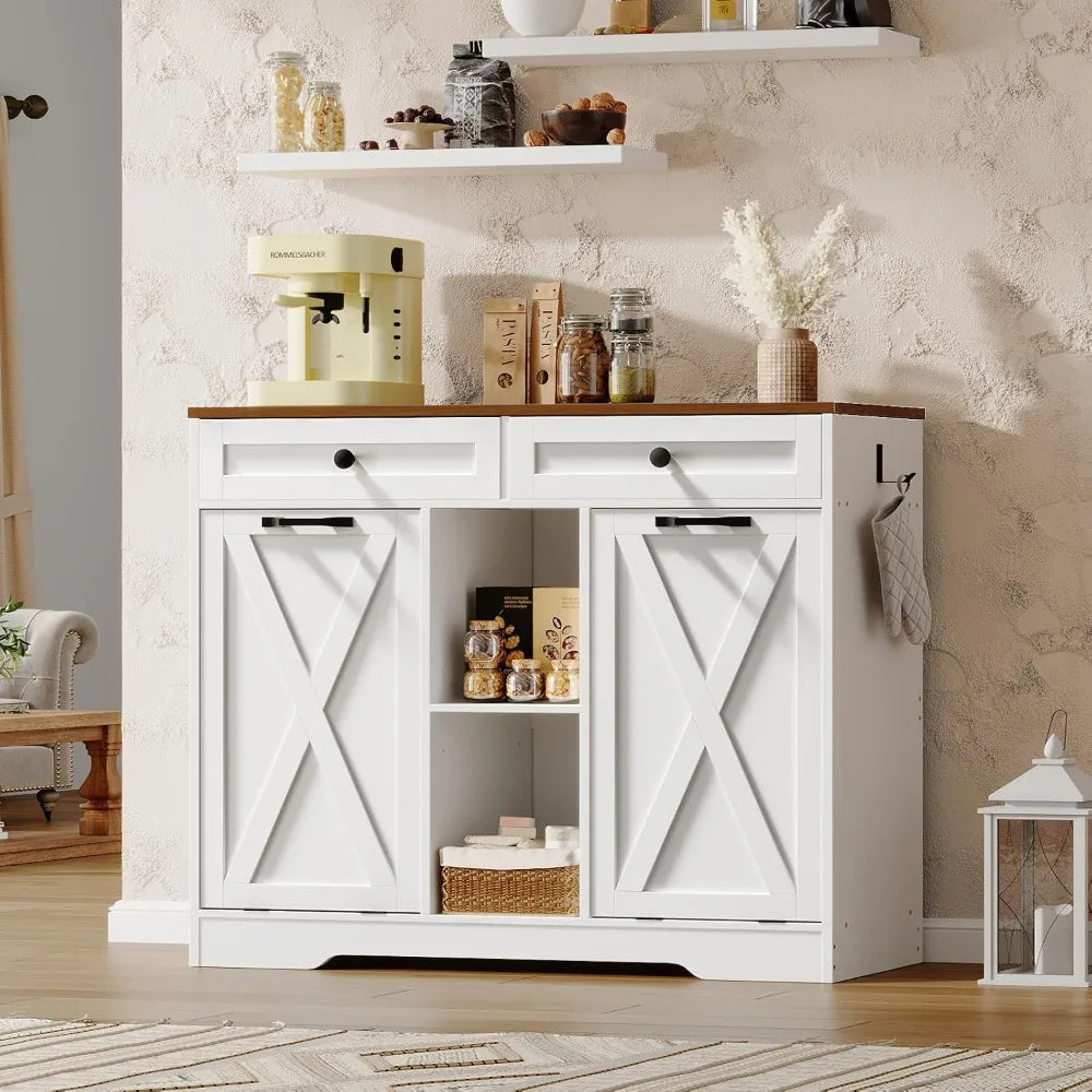 Double Tilt-Out Laundry Hamper / Trash Cabinet