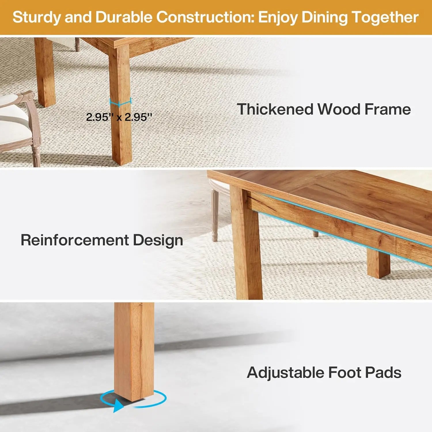 Farmhouse Dining Table for 6-8