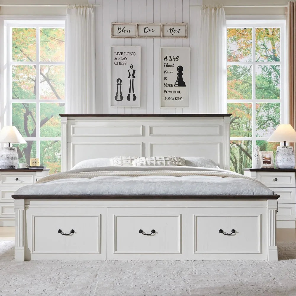 26" Farmhouse Nightstand Set of 2