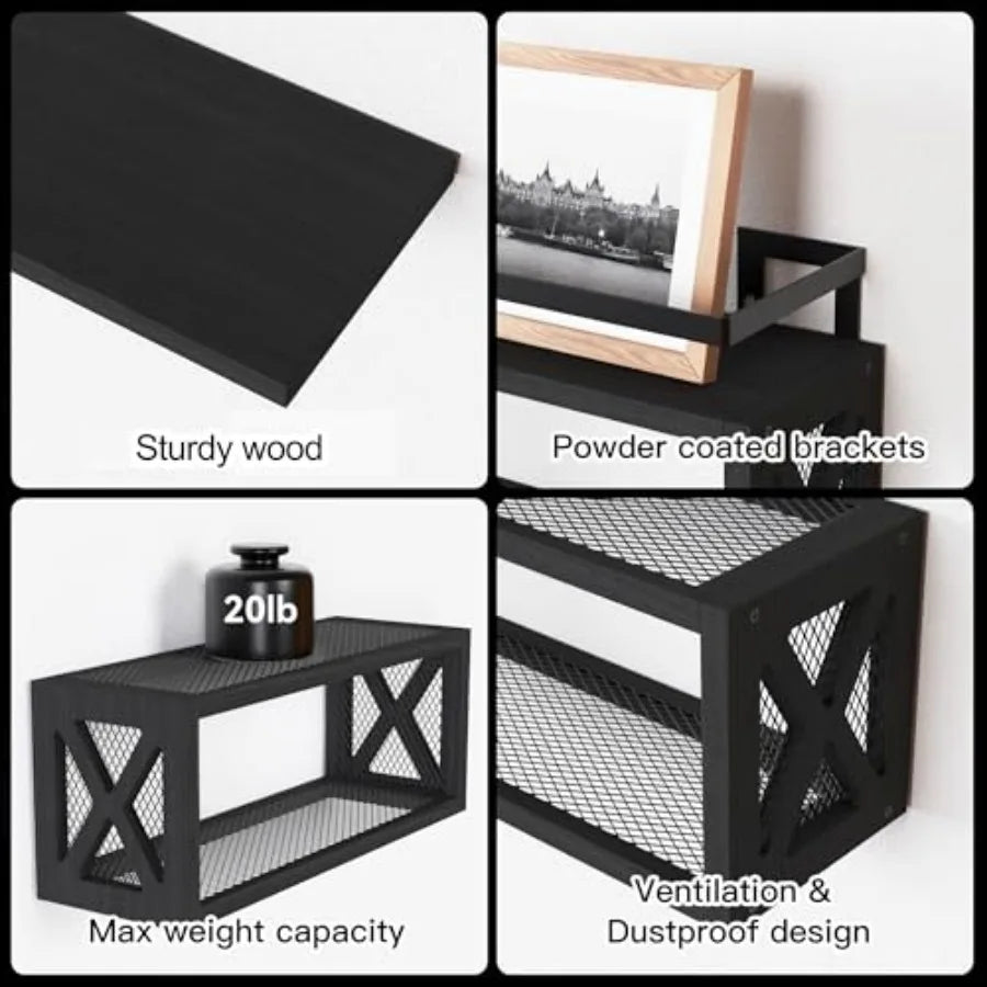 Floating Shelves with Guardrail