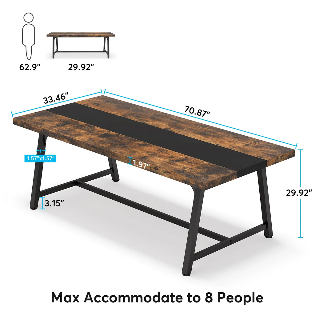 Farmhouse Dining Table for 8 People