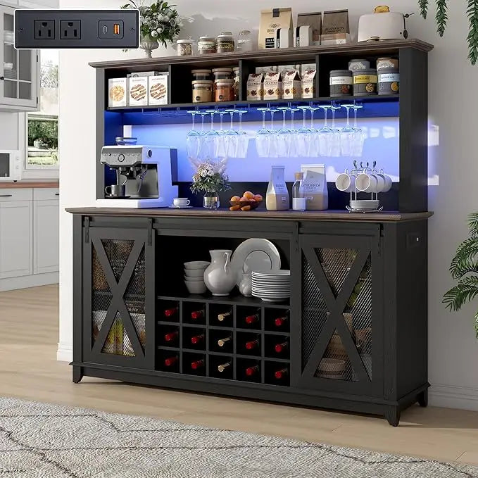 Farmhouse Coffee Wine Buffet Cabinet