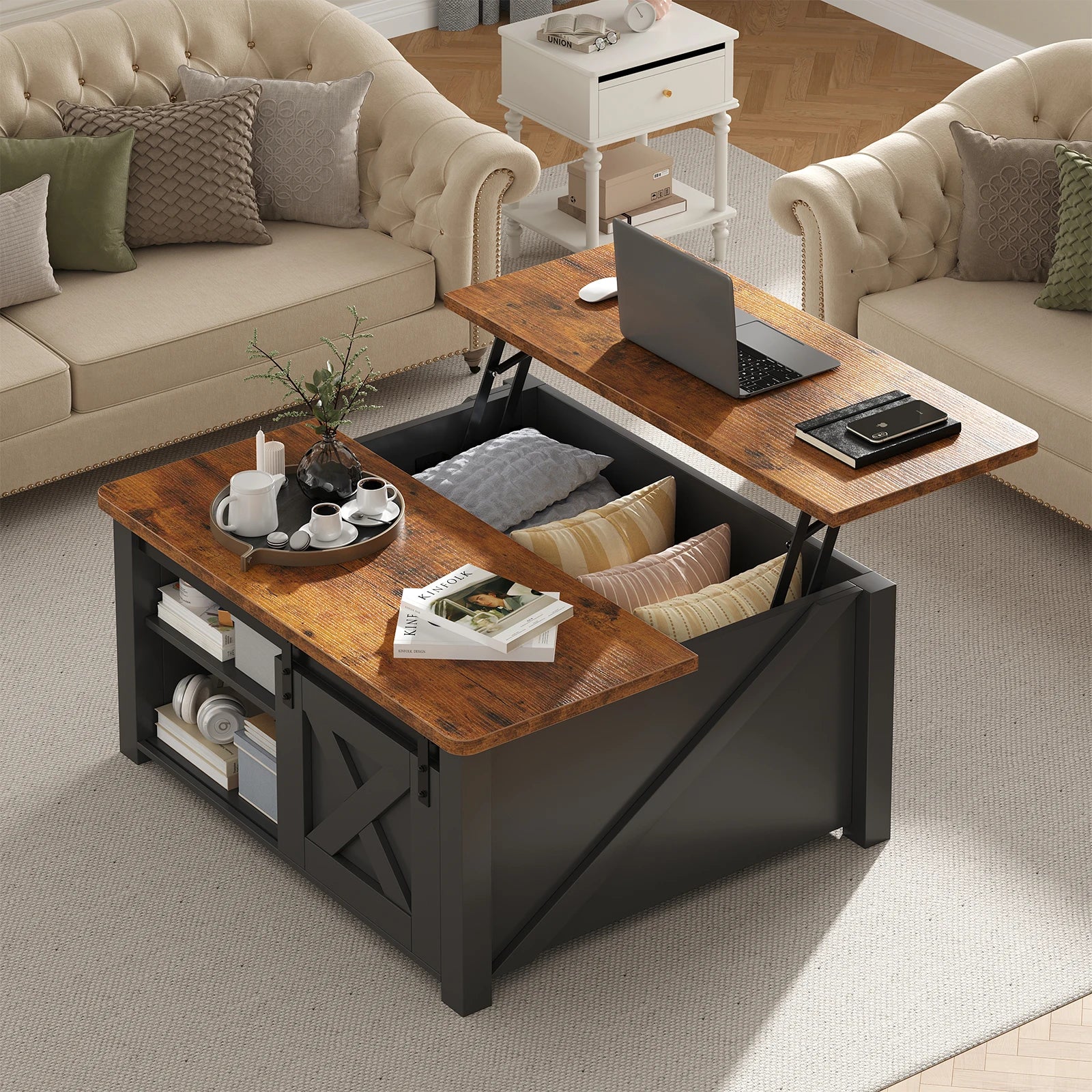 31.5" Wood Lift Top Coffee Table