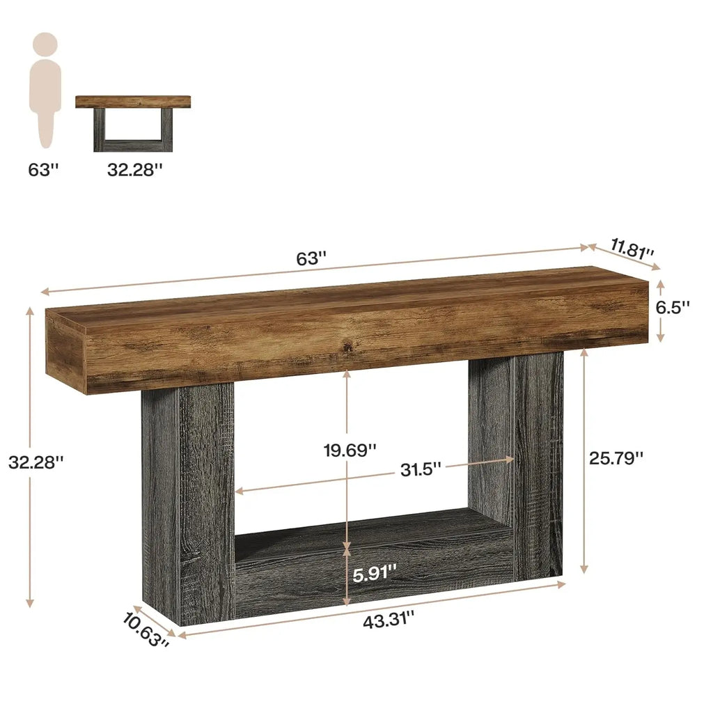 63" Farmhouse Console Table