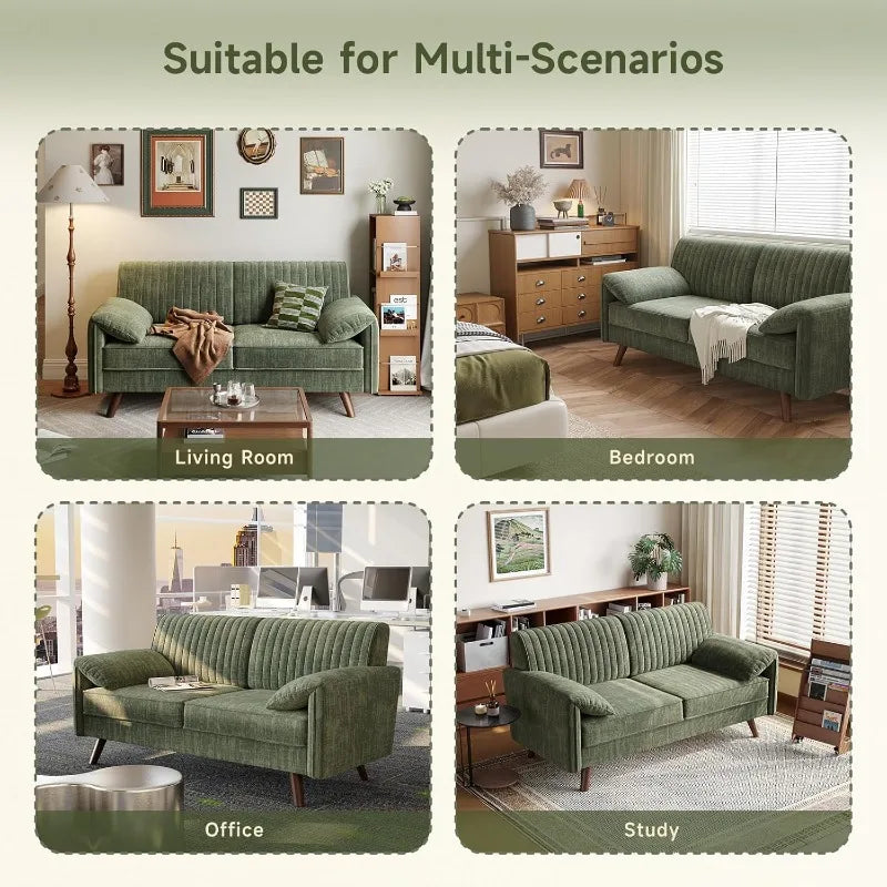 64.5" Chenille Loveseat Sofa