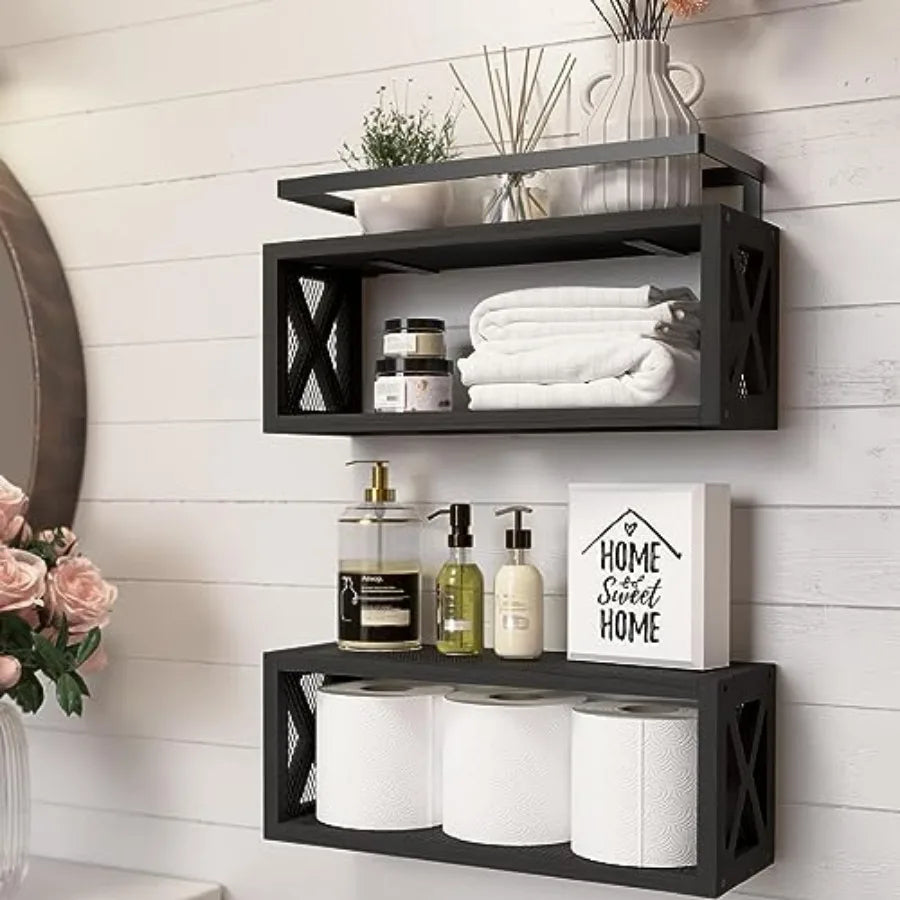 Floating Shelves with Guardrail