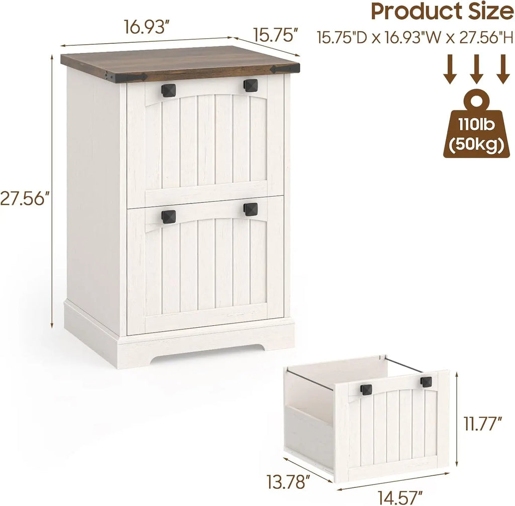 Farmhouse 2 Drawer Small File Cabinet
