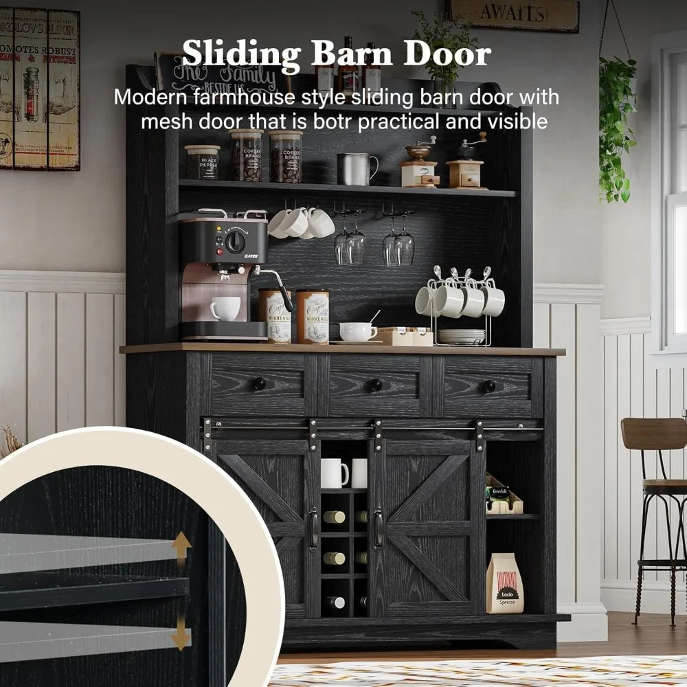 Farmhouse 63" Coffee Bar Cabinet