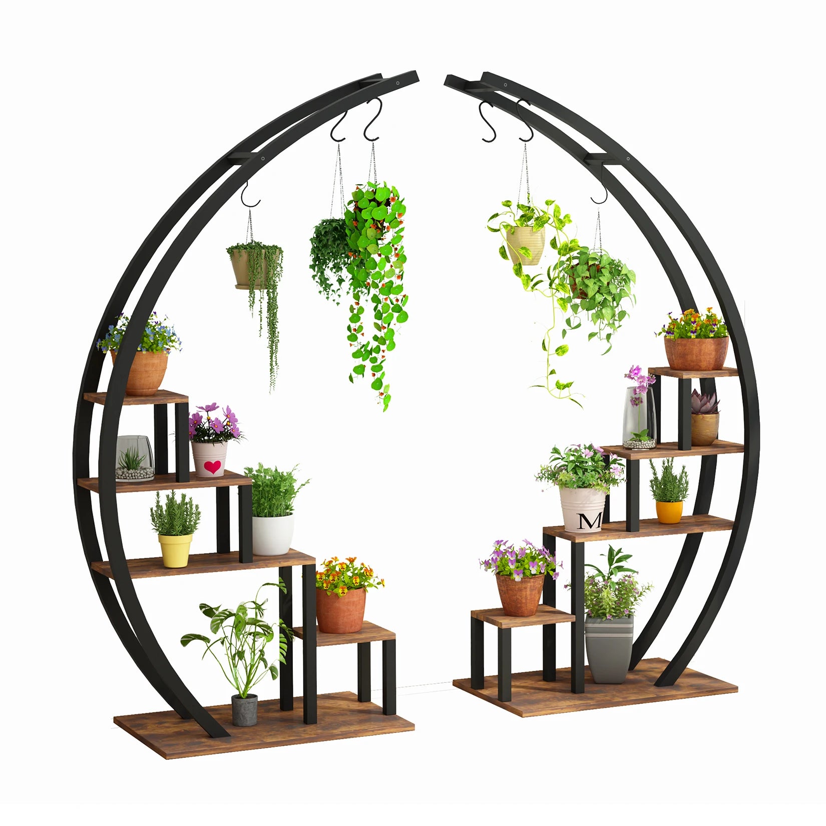 5 Tier Half Moon Plant Stand, 2 Pack